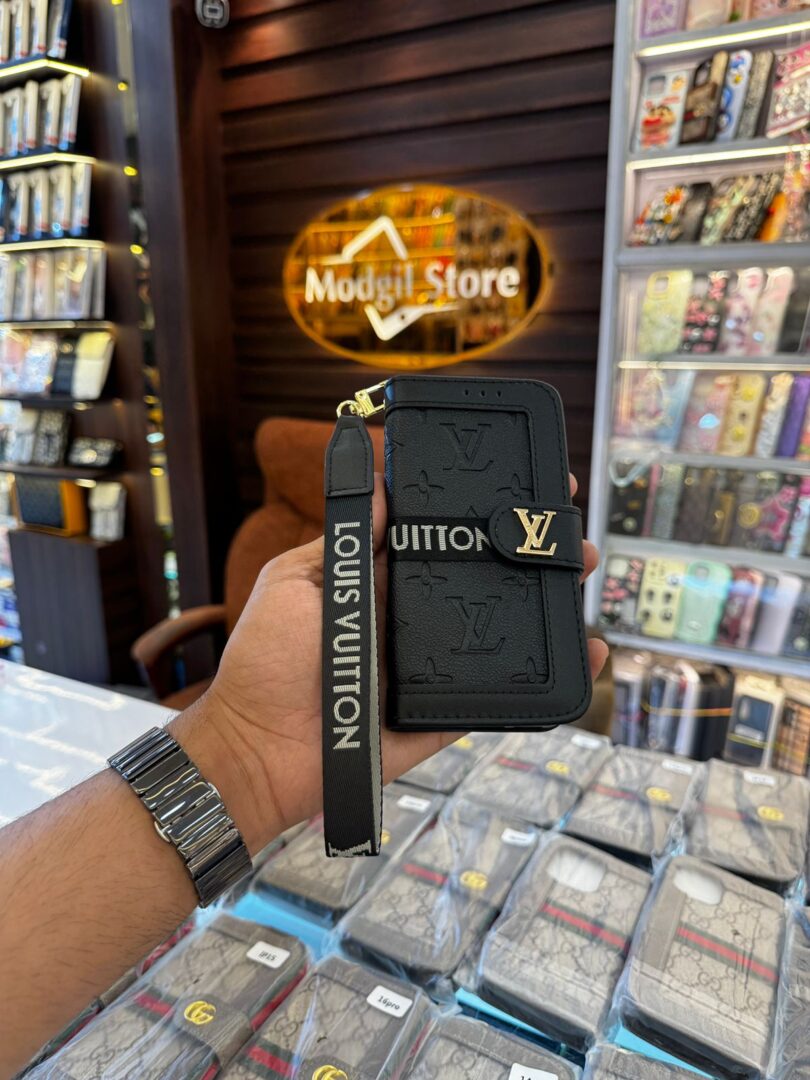 Embossed flip case (black )