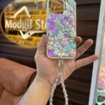 Heavy floral stone case with charm