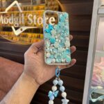 Heavy floral stone case with charm