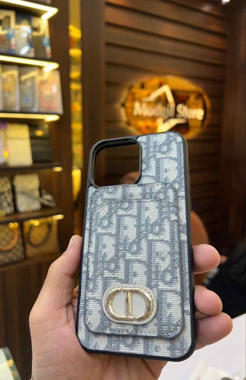 Grey metal logo case with card holder - Image 3