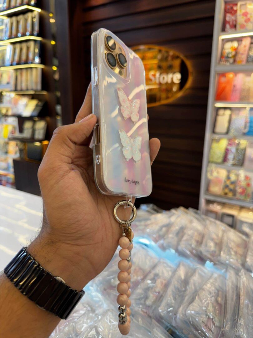 3D butterfly glossy case with charm - Image 2