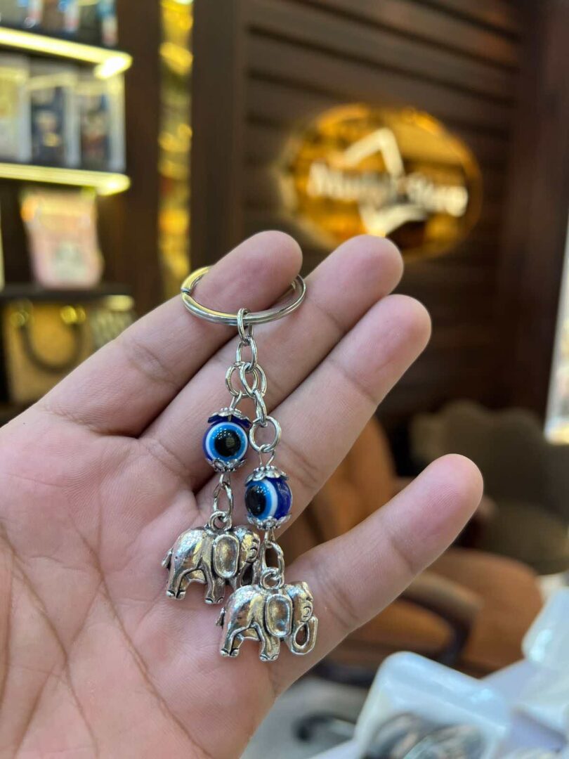 Evil eye elephant key-chain