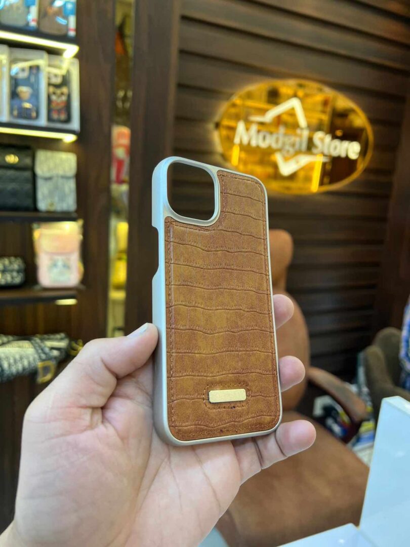Leather with metal case