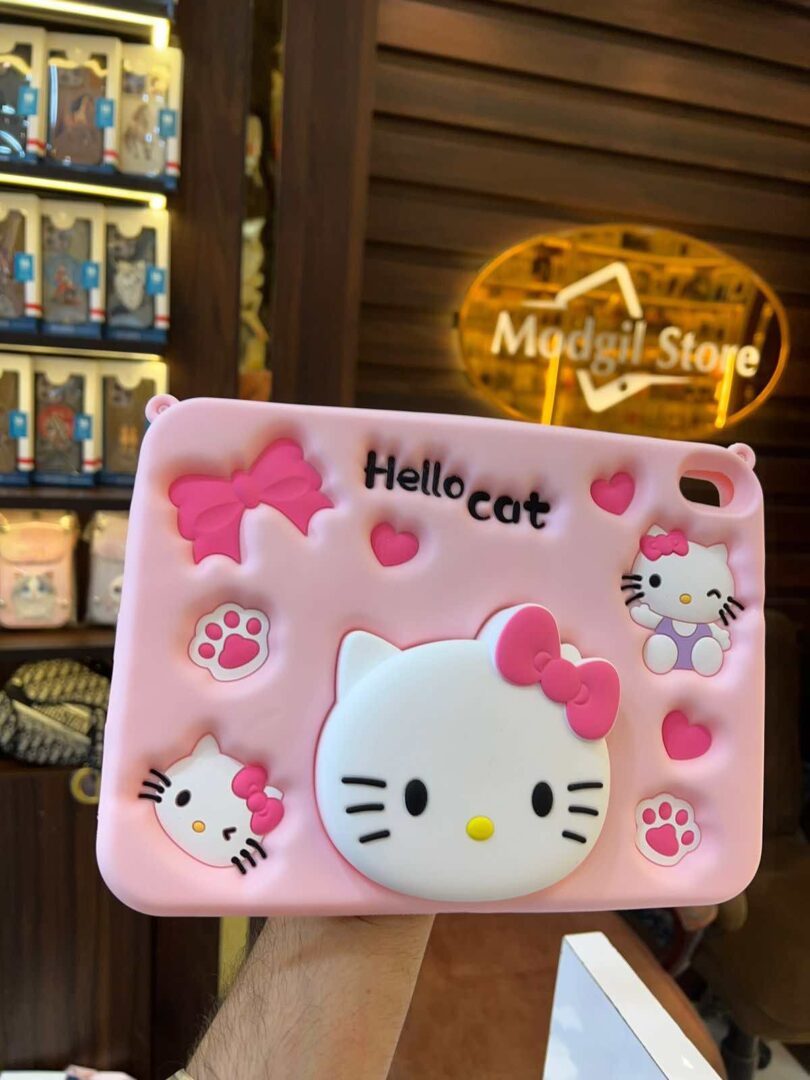 Hello Cat silicone embossed iPad case