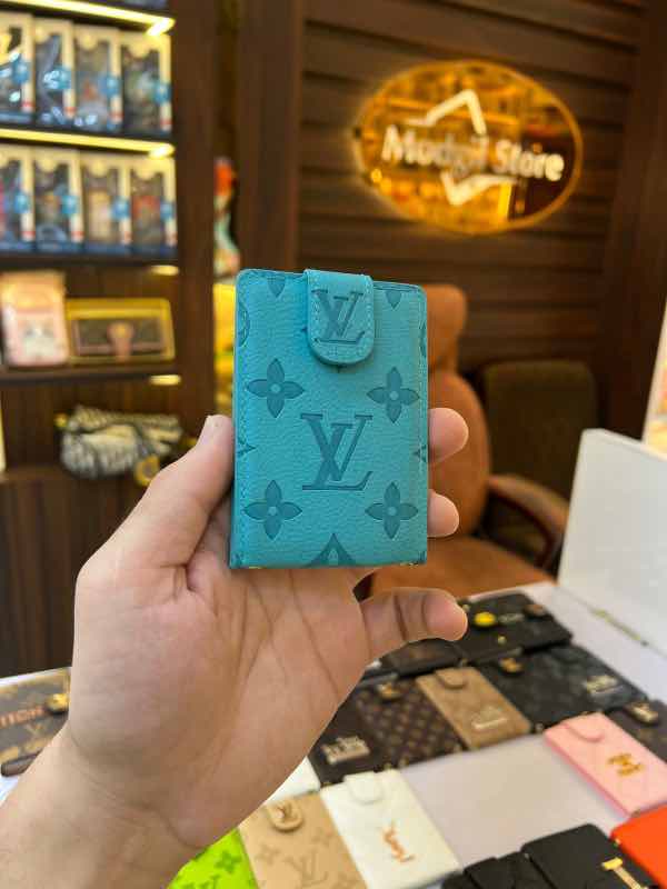 Flip card holder LL.v (embossed Blue )
