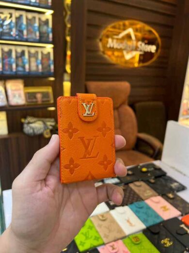 Flip card holder LL.v (embossed orange edition)