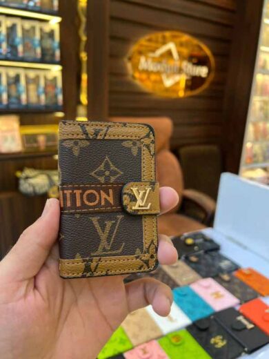 Book Flip card holder LL.v (brown double colour edition)