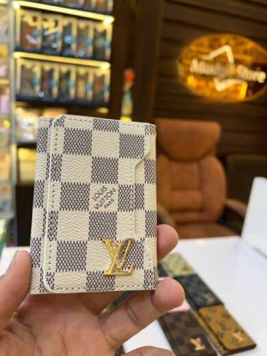 Three fold card holder LL.v(white check edition)