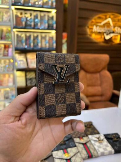 Brown LL.V check Premium card holders with extra pocket