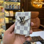 White LL.V check Premium card holders with extra pocket