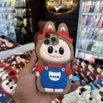 Labubu silicon brown bow red case