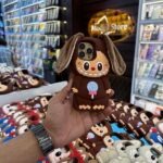 Labubu ear silicon brown case