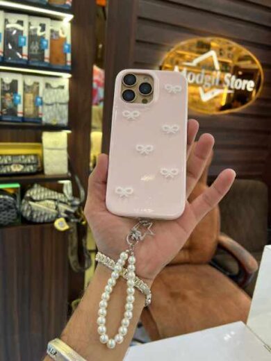 Pink Bow case with charm - iphone16 pro