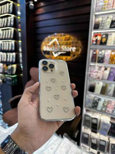 Transparent heart embossed case - Iphone14