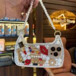 Heavy pearl stone case with sling