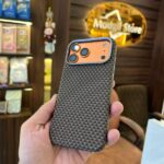 Brown Kevlar mag-safe case with stand