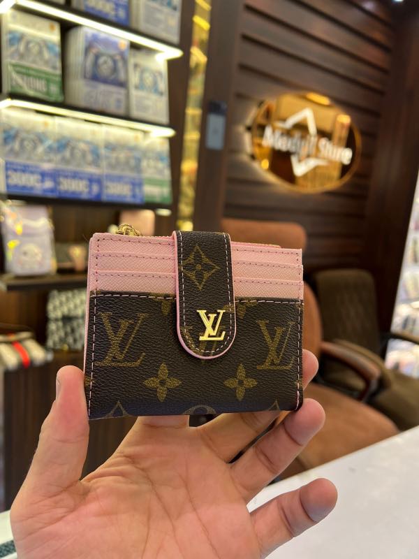 Card holder zipper LL.V (Pink brown)