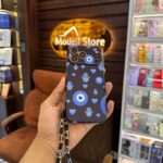 Matte evil-eye case with charm