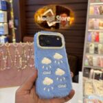 Blue furry cloudy case