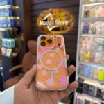 Transparent pink flower case