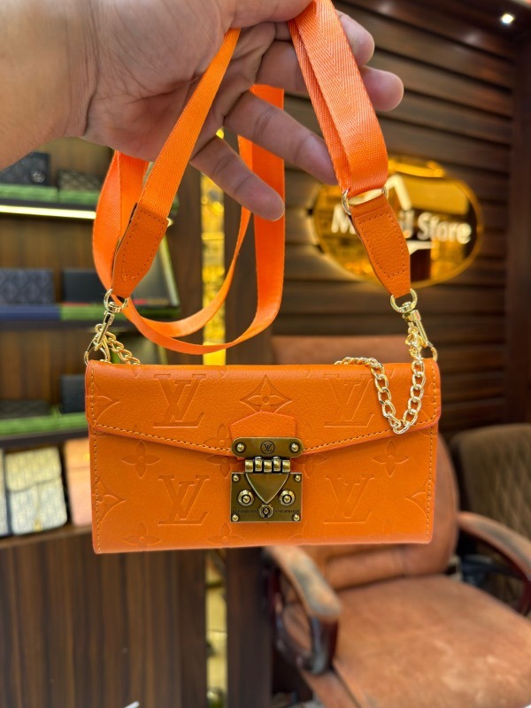 LL.V embossed ,metal buckle sling case (Orange)