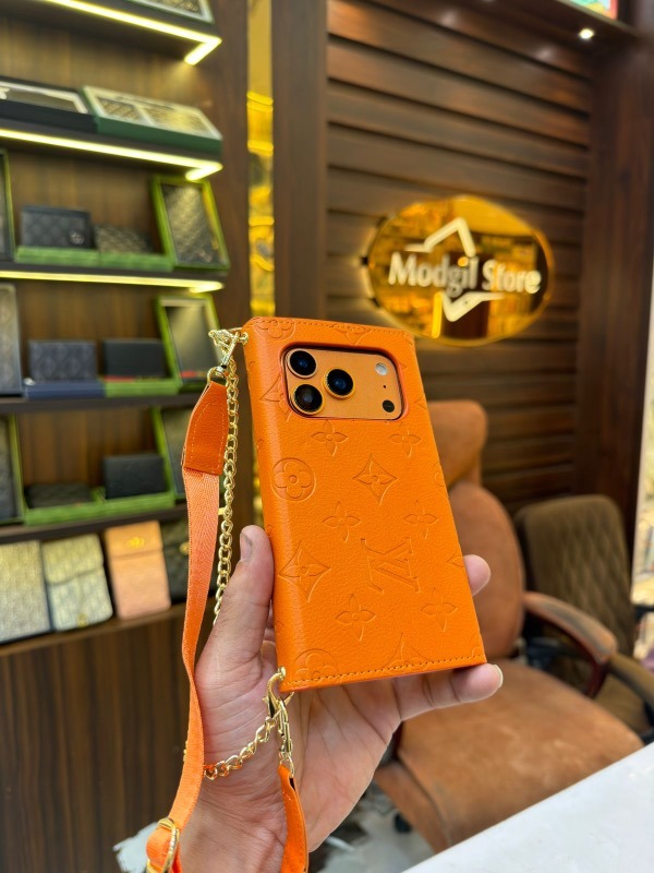 LL.V embossed ,metal buckle sling case (Orange) - Image 4