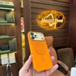 Gold border mag-safe case (Orange)