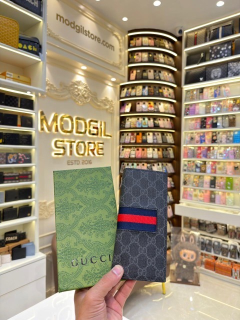 GG stripped long wallet