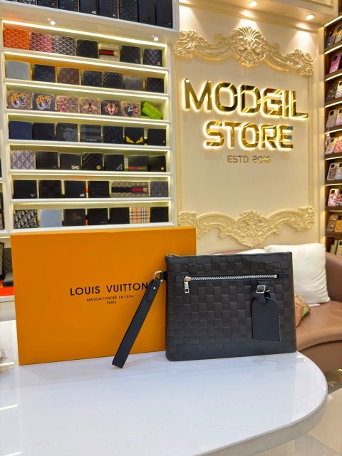 LL.V embossed hand pouch