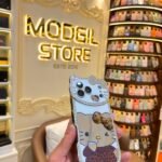 Brown kitty mirror case