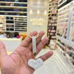 Stone heart keychain(silver)