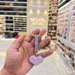 Stone heart keychain(purple)
