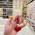 Stone heart keychain(red)